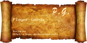 Pleyer Gerda névjegykártya
